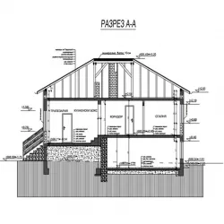 Single floor family house architectural drawings