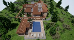 Spanish Modern Modular Villa Assets - Constructive Kit Low-poly  3D model