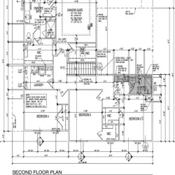 Two floor family house architectural drawings