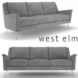West Elm Carlo Mid-Century Sofa 3D model