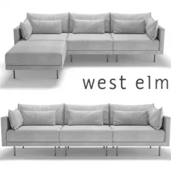 West Elm Halsey Sectional Sofa 3D model