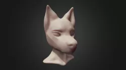 Anthro Canine Head Sculpt