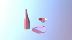 Botella Plato Y Copa