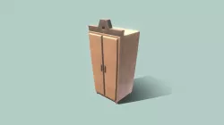 game ready Old closet (lowpoly)