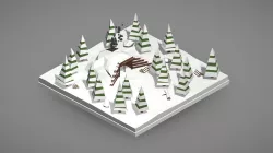 Low Poly Winter landscape