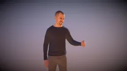 Casual Man Mark Standing Explaining Smiling