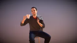 Casual Man Sitting Jack Drinking Coffee