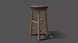 Tavern Stool Low Poly