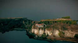 A villa on the edge of some cliffs