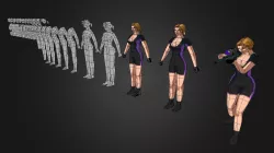 LowPoly character pipeline(Fear Effect 2 - Rain)