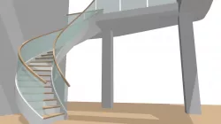 Closed rise circular stair w/ glass panels 49236