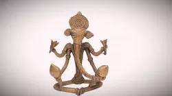 Ganesh holding lotus flower, Tamil Nadu, India