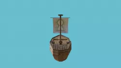 Low poly cartoon boat