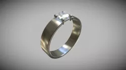 Silver ring with diamond
