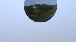 360 photo mapped to sphere: Rhine River Aerial