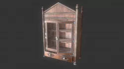 Antique Kitch Bamboo Pine Hutch