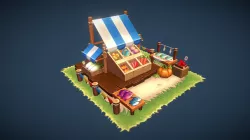 Market - Low poly Handpainted