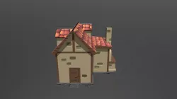 Stylized medieval Bakery 3D model (low poly)