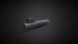 Low Poly Cartoon Style Submarine