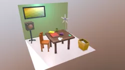 room - cuarto habitacion lowpoly