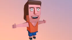 Chico cubo  lowpoly guy (rigged)