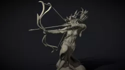 Elven ranger statue