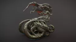 Hand-painted monster statue