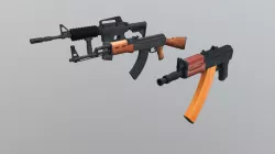 Low Poly Game Ready 3D Rifles Pack