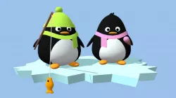 Penguins on ice