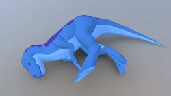 *R!* Low-poly T-rex Figurine [Sleeping Blue]