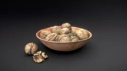 Walnuts in a wooden bowl