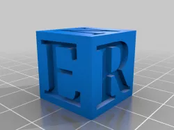 20mm Calibration Cube with E-R-S-I-N letters.