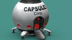 Capsule Corporation Spaceship - Mid-poly model