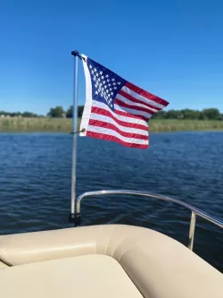 flagpole holder for Pontoon boat railing