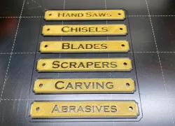 Name plates for the workshop