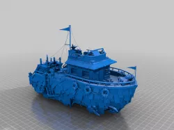 post apoc house boat - terrain