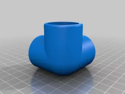 3/4 Sch-40 3 Way Corner Pipe Connector - Customizer