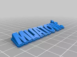 My Customized Sweeping 2-line name plate (text)
