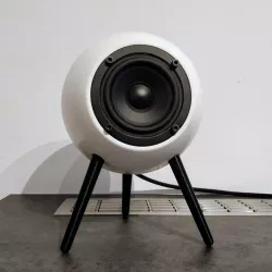 Spherical speaker enclosure for 'Mona 2.1' speaker set