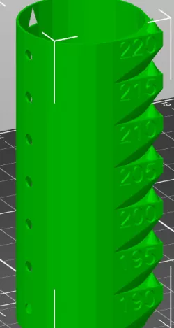 Cylindrical Temp Tower, Thin Walls, 7 Levels MK3S