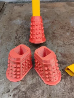 Dalek foot for 25mm box section - 15 degree angle - Foot for Table Seat Stool Stand etc