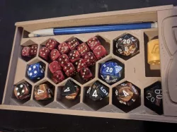Dice Box - d20 set + 16d6 with Celtic Sliding Lid
