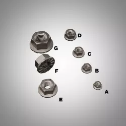 Flange (French) Nut M3,4,5,6,8,10,12