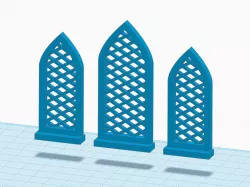Gothic inspired windows for tabletop buildings