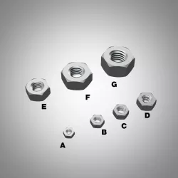 Hexagon nuts M3,4,5,6,8,10,12