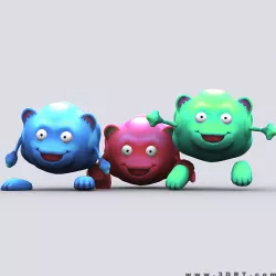 3DRT - Chibiimon - Cloudy Low-poly  3D model