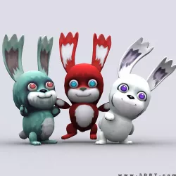 3DRT - Chibiimons - Bunny Low-poly  3D model