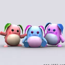 3DRT - Chibiimons - Moony Low-poly  3D model