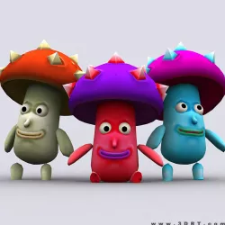 3DRT - Chibiimons - Mushroom Low-poly  3D model