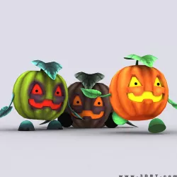 3DRT - Chibiimons - Pumpkin Low-poly  3D model